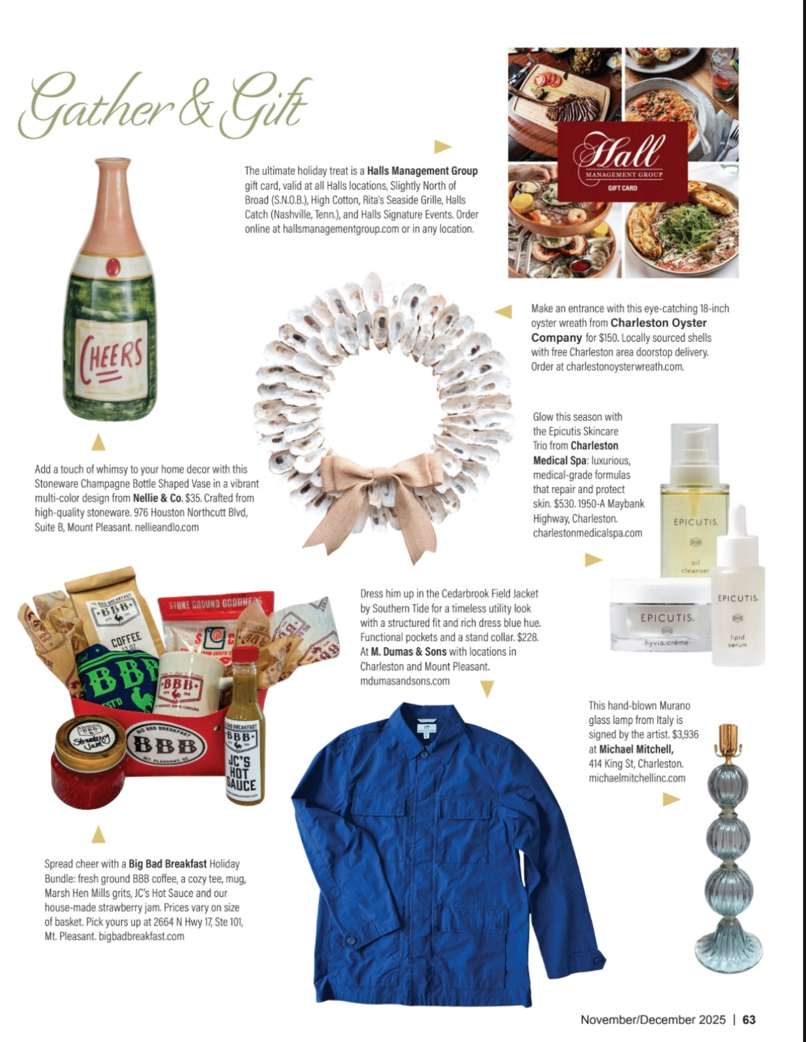 Featured in Charleston Living Magazines 2025 Holiday Gift Guide